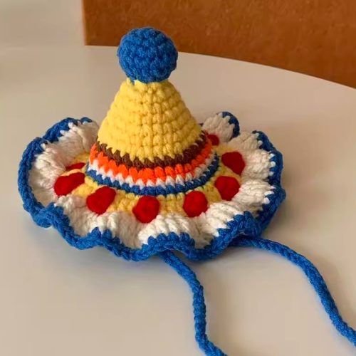 毛线钩织可爱多巴胺生日帽diy材料包手工编织自制手作礼物送闺蜜