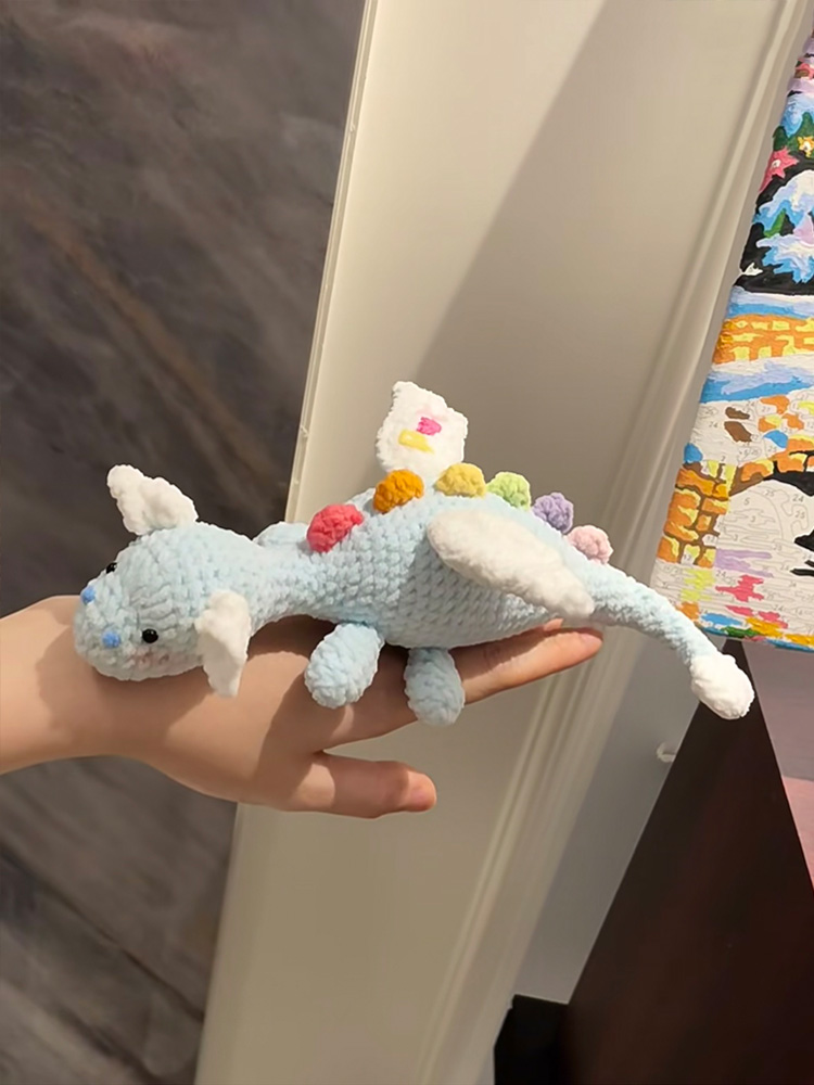 毛线钩针可爱紫霞小恐龙diy自制材料包手工编织玩偶摆件送闺蜜