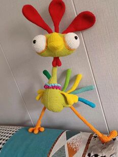 手工钩针丑萌搞怪大眼鸡玩偶摆件diy自制材料包毛线编织送朋友