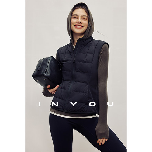 因由 鸭绒轻盈保暖修身显瘦冬季内搭外穿运动羽绒马甲上衣女