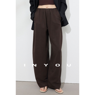 气质简约显瘦阔腿休闲裤 因由 摩登老钱莱赛尔长款 新款 女 2026春季