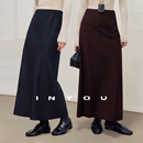 上衣套装 半身裙衬衫 女二件套 羊毛空气感A字宽松悬垂中长款 因由