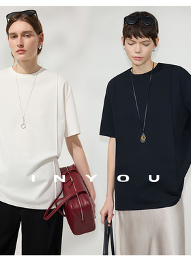 因由【03/05 am10:00上新】极简Row时装纸片人立体廓形短袖T恤女