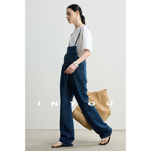 女 莱赛尔凉爽复古可调节背带长裤 因由 设计感宽松减龄显瘦阔腿裤