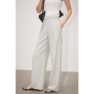 梨形身材一字腰头拖地长裤 _高定立体显瘦直筒裤 穿不腻神裤 因由