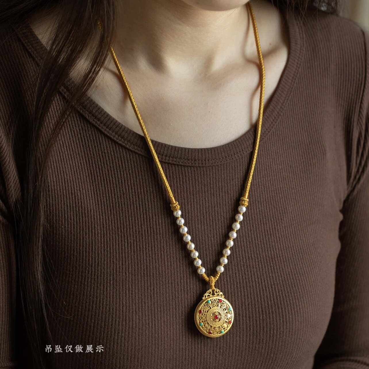 手编吊坠挂绳貔貅黄金玉石佛吊坠绳玉坠绳红绳项链绳男女挂脖绳子