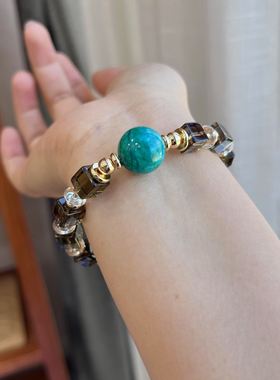 天然水晶手链设计款手串凤凰石茶水晶白水晶手饰品生日礼物女