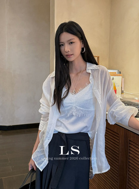 黑标极简大牌早春上新简约时尚轻薄防晒衬衫慵懒百搭通勤多色外搭