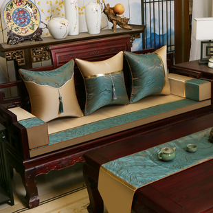 防滑沙发套罩定制 红木沙发垫新中式 实木椅子家具坐垫带靠背垫夏季