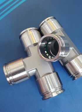 304不锈钢T型三通变径PE08气动空压机接头PT6耐腐蚀高温高压接头