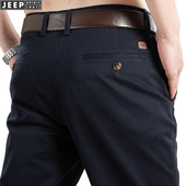 直筒微弹力长裤 jeep吉普休闲裤 男秋冬中腰宽松休闲纯色棉男裤