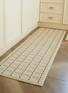 法式奶油风厨房地垫防滑防油可擦免洗厨房专用脚垫高级感长条地毯