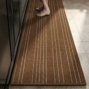 北欧风轻奢厨房地垫防滑防油可擦免洗厨房专用脚垫高级感长条地毯