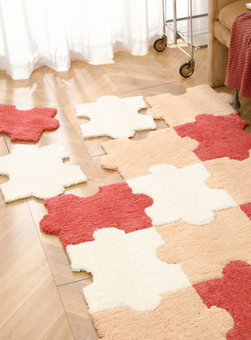 拼接地毯客厅沙发满铺家用地板铺垫加厚地垫卧室床边毛绒拼图脚垫