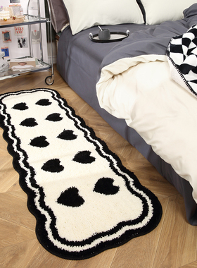 奶油风地毯卧室床边毯长条床前脚垫毛绒飘窗垫儿童房客厅沙发地垫