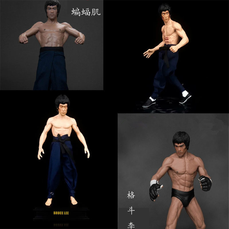 李小龙手办 三头雕龙虎争斗蝙蝠肌格斗人偶模型 宗师归来摆件礼品
