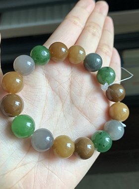 毛毛的翠/M 10763/和田玉多宝大珠手串//400