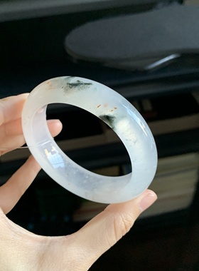 毛毛的翠/J 5851//水沫子飘花宽版手镯//54.2//180