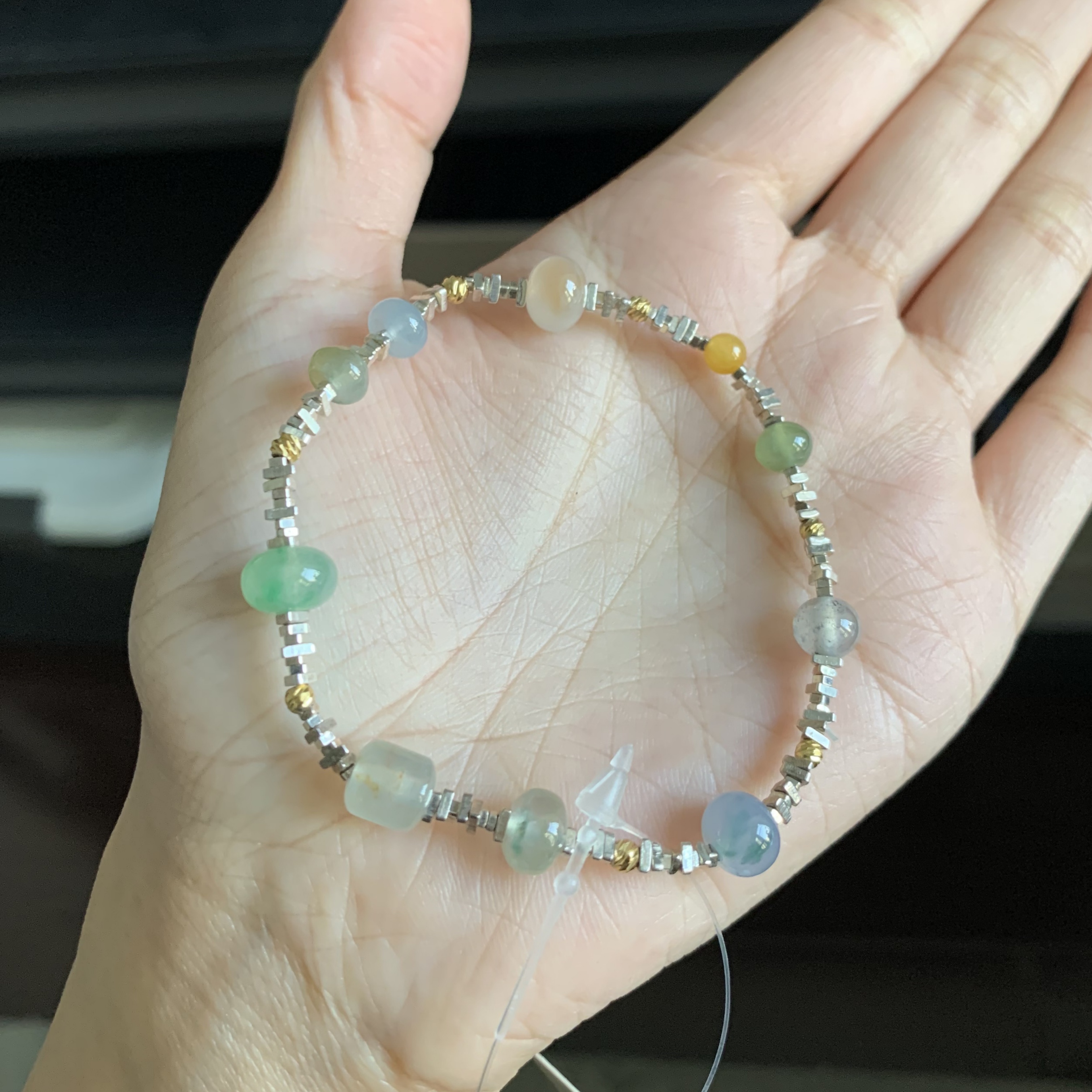 毛毛的翠/M 12309//天然多彩多宝翡翠手串//2100