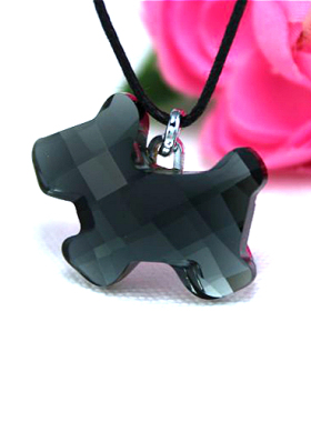 采用水晶项链饰品礼物纯银扣吊坠