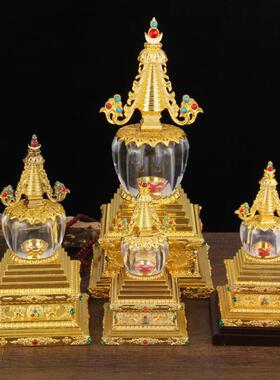 用品甘露合金密宗水晶舍利塔