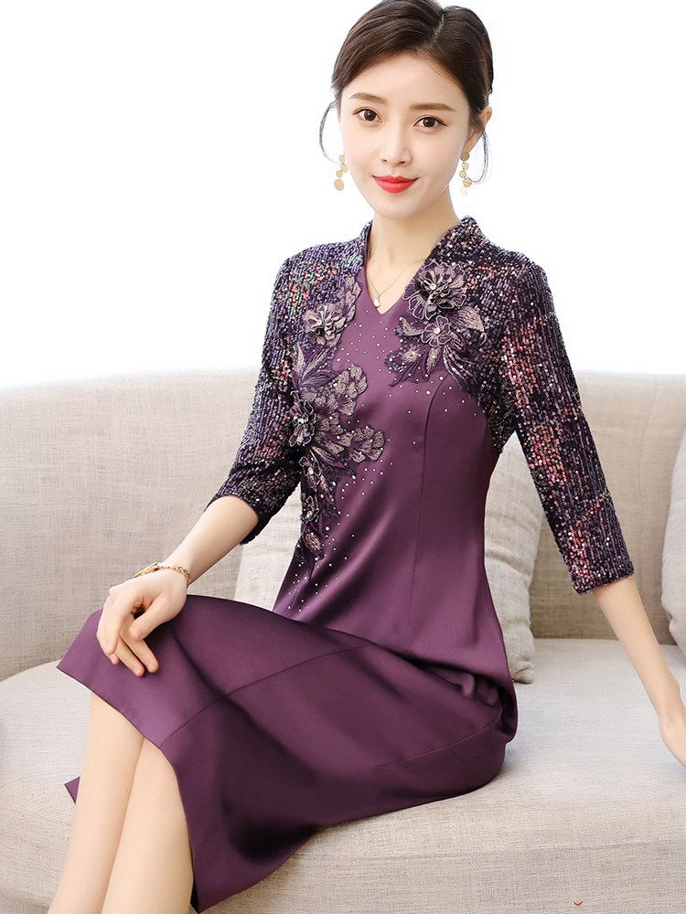 2022春秋新款年轻喜婆婆婚宴礼服裙子女妈妈装新款改良旗袍连衣裙使用感如何?