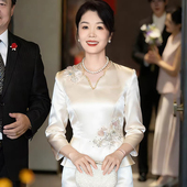 妈妈婚宴礼服女2026新款 轻奢高端旗袍显瘦 高贵年轻喜婆婆春夏装