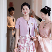 喜妈妈婚宴礼服紫色套装 2026喜婆婆高贵年轻气质高级感结婚旗袍