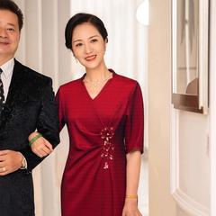 高贵妈妈婚礼喜服2025新款气质年轻喜婆婆婚宴装显瘦旗袍宴会礼服