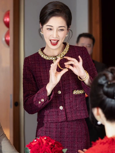 Юбка, комплект, демисезонное элегантное платье для матери, в стиле Шанель, легкий роскошный стиль, изысканный стиль