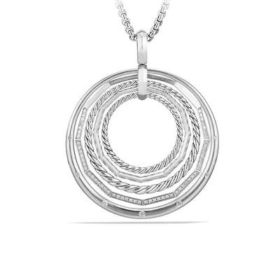 David Yurman Stax Sterling Silver Large Pendant 银色项链女式