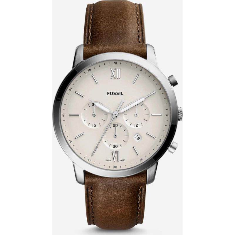 海外代购Fossil/化石男士石英表计时码表日历显示皮带5bar防水