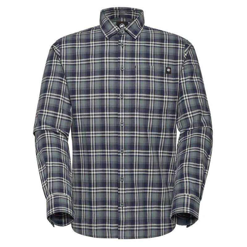 代购Mammut男士户外衬衫透气防晒轻量休闲衣长袖格子长袖衬衫