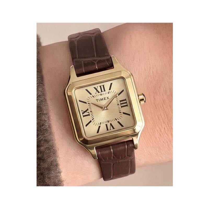 海外代购Timex/天美时男女手表欧美腕表方形表盘罗马数字刻度