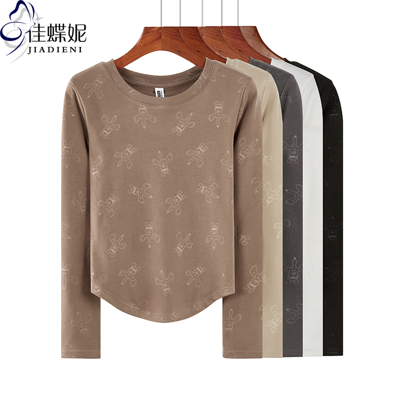 佳蝶妮长袖韩版双面德绒印花