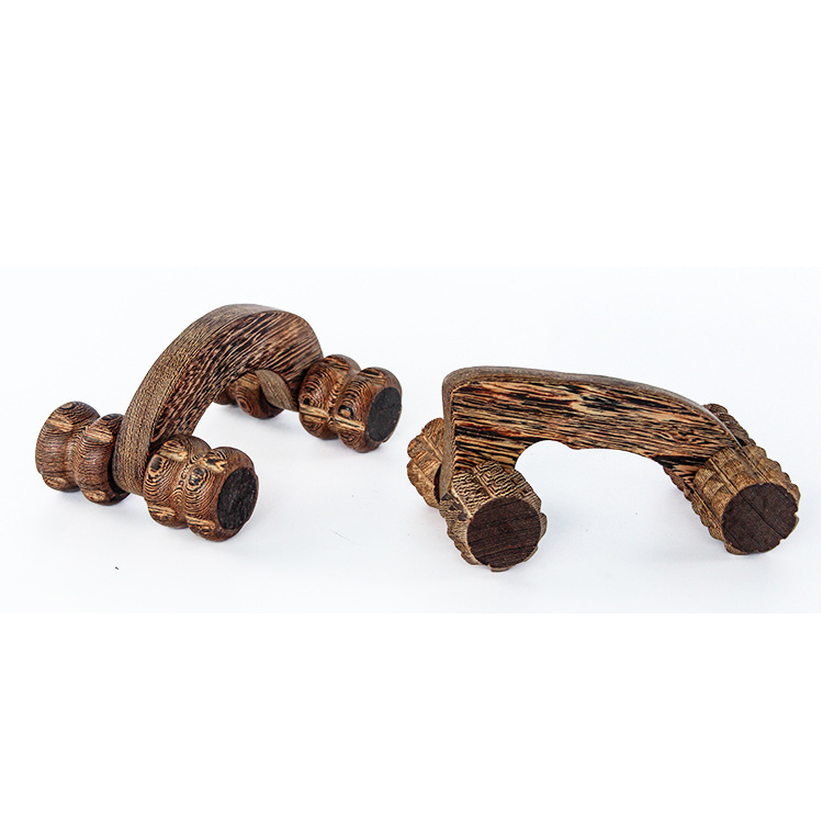 鸡翅木四轮月球车木质按器中老年人按轮挠挠痒木质工艺