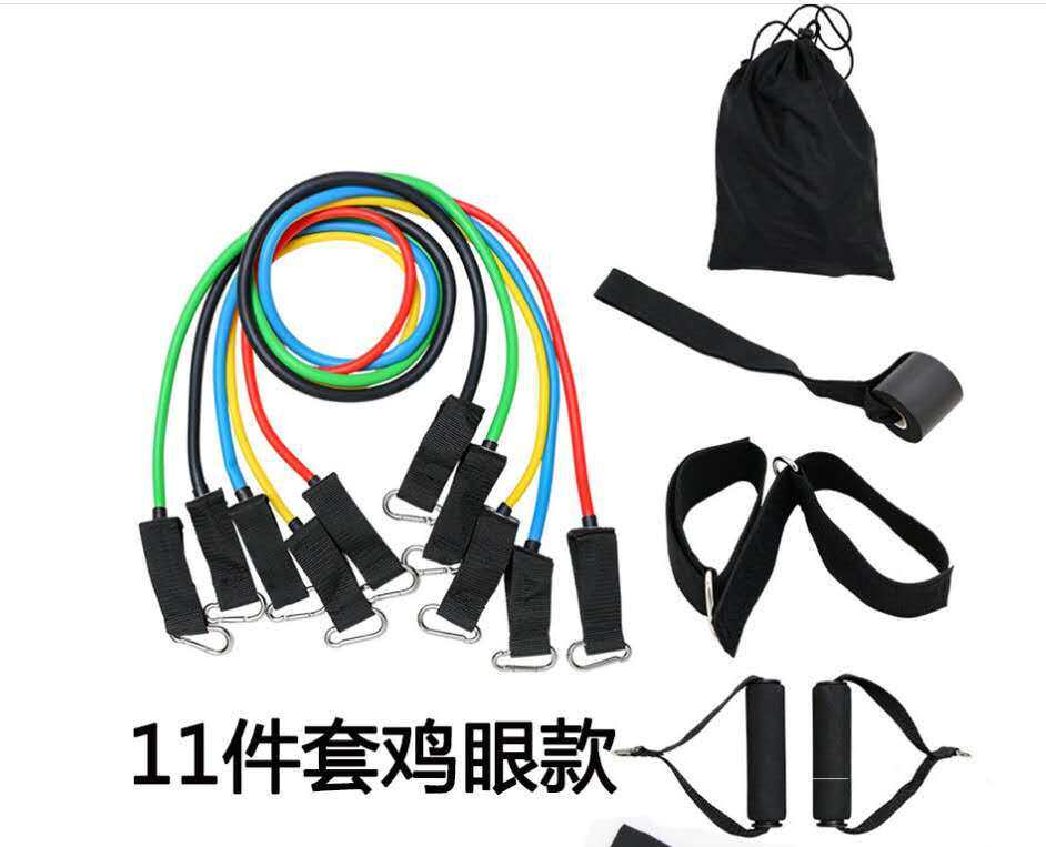 11件套装多功能拉力器拉力绳阻力带一字拉力带肌肉训练健身器材