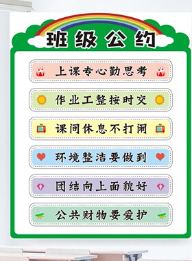 班级教室墙贴纸教室文明公约