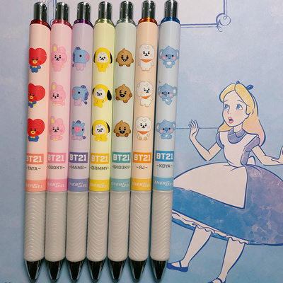 Pentel派通Bt21联名绝版限定款中性笔按动学生专用黑色0.5mm