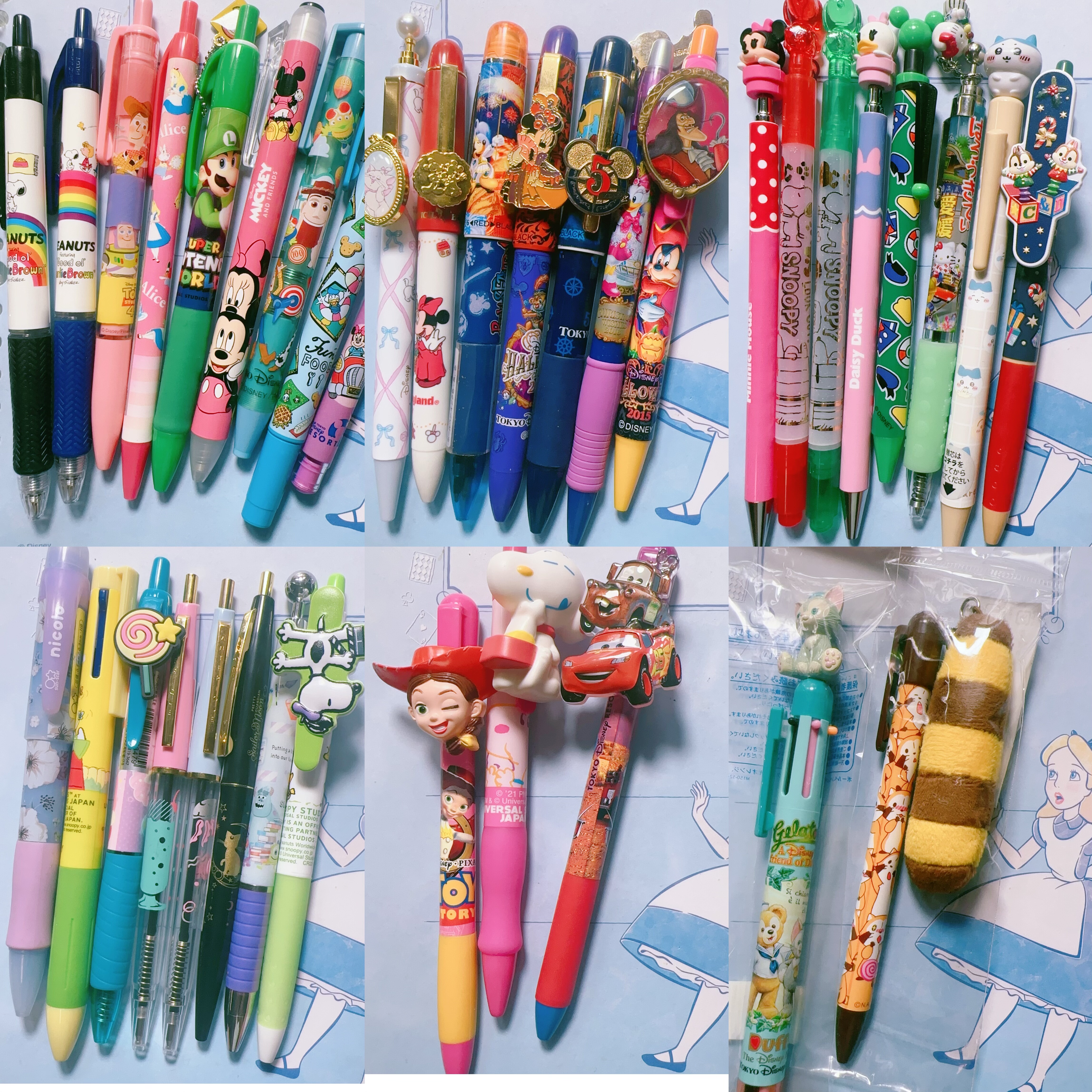 日本太阳星稀有异形笔夹限定百乐圆珠笔黛西米奇维尼玛丽猫限定