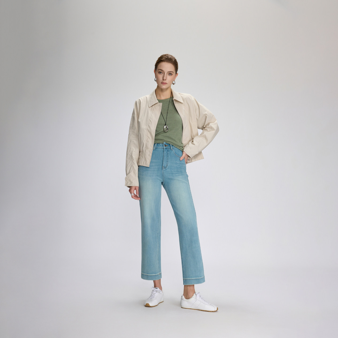 新款浅蓝窄版直筒裤女2026高腰修身三侧缝拼接通勤百搭牛仔九分裤,女装/女士精品,牛仔裤,淘宝优惠券,粉丝福利购,淘宝优惠卷