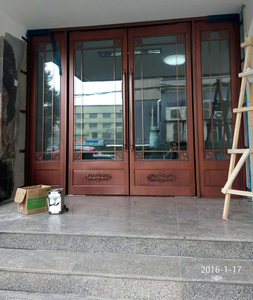 上海幸福家地弹簧仿铜门不锈钢门防盗门进户门高档会所餐厅门