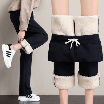 限时抢羊羔绒卫裤保暖潮休闲裤子