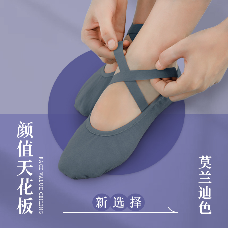 舞蹈鞋软底女成人莫兰迪色