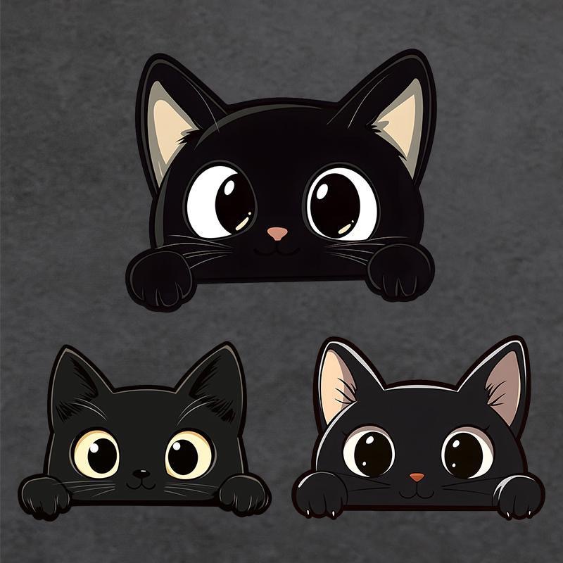 汽车贴纸偷瞄小黑猫车贴防水划痕