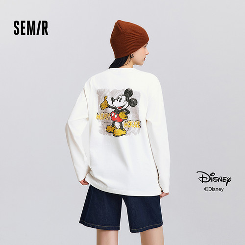 森马迪士尼合作米奇落肩长袖T恤