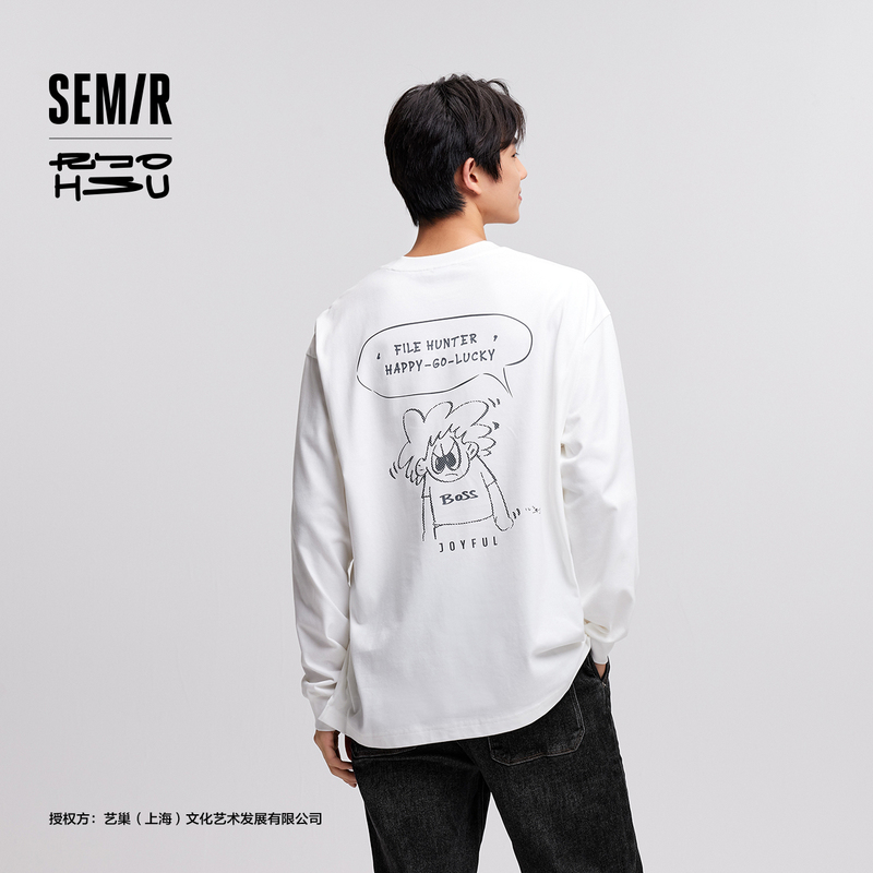 森马打底上衣情侣印花长袖T恤男