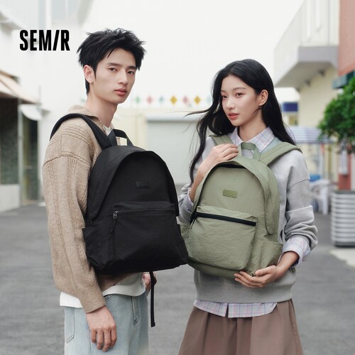 森马轻量翻盖校园简约双肩包男