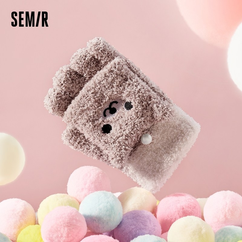 森马半指露指可触屏毛绒手套女