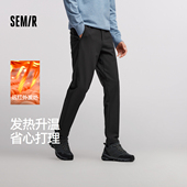 森马休闲裤 男纯色锥形裤 发热易打理长裤 舒服裤 2025冬抓绒裤 通勤